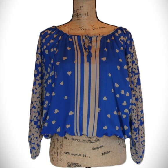 Flowy Hearts Blouse - Express S - Picture 1 of 2